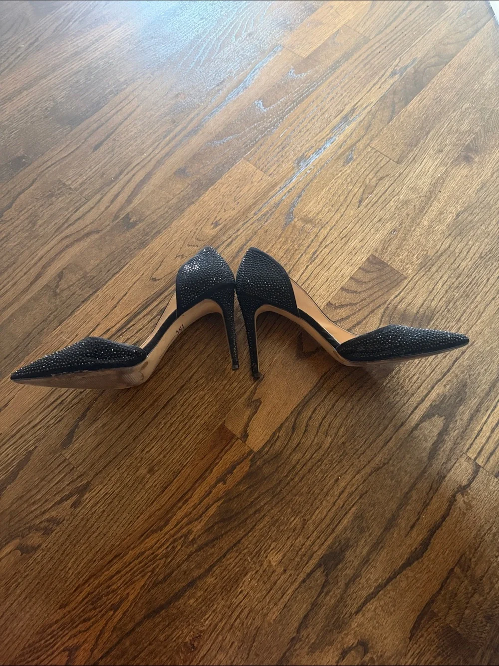 INC International Concepts Black Crystal-Embellished Pointed D'Orsay Heels